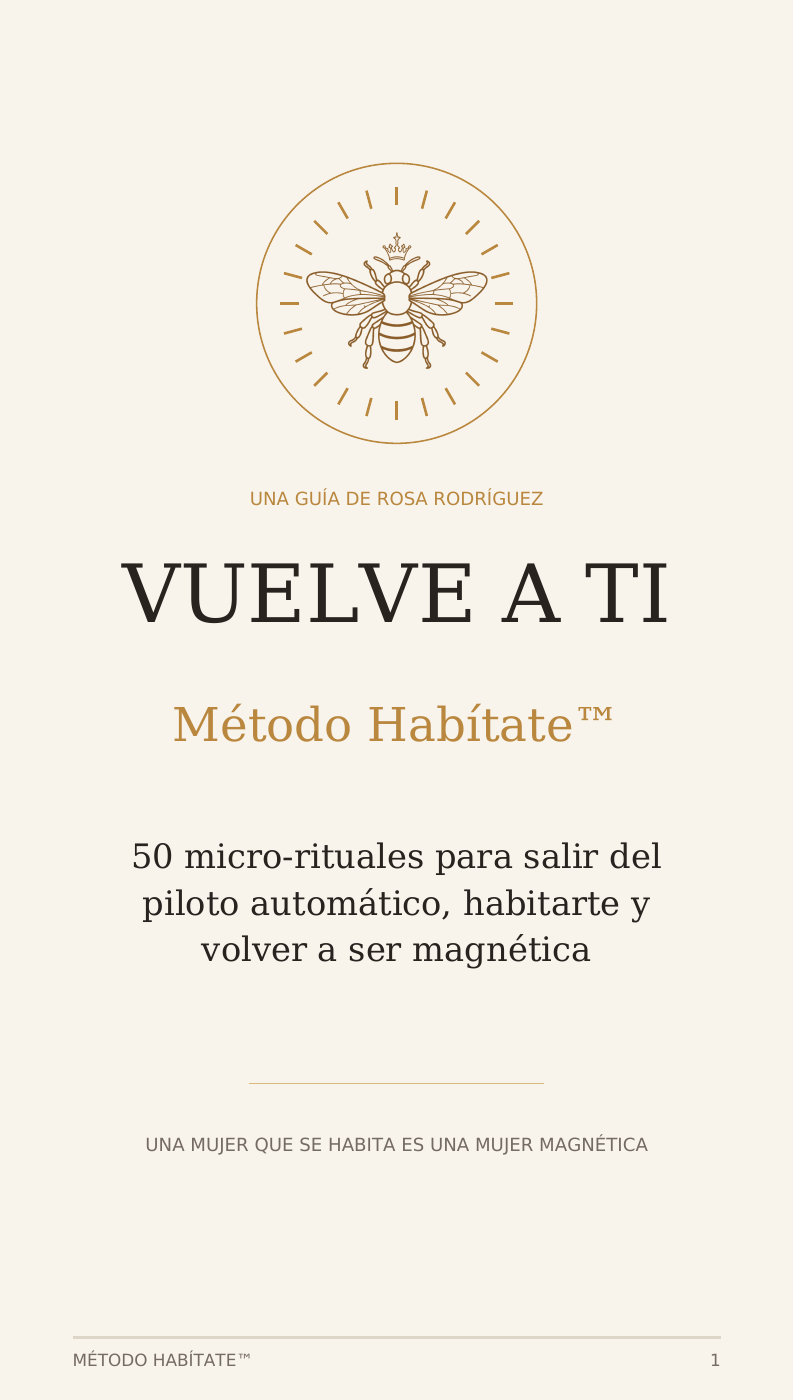 Portada de la guía Vuelve a Ti con la abeja reina dentro del sol